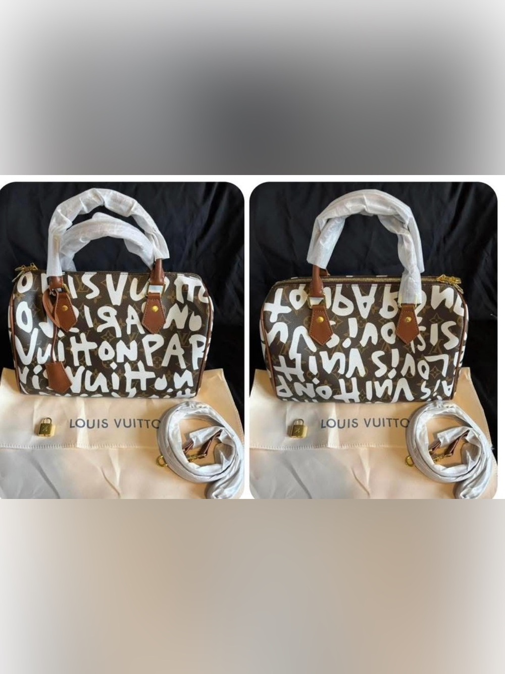 Louis Vuitton Brown Monogram Graffiti Speedy 30cm